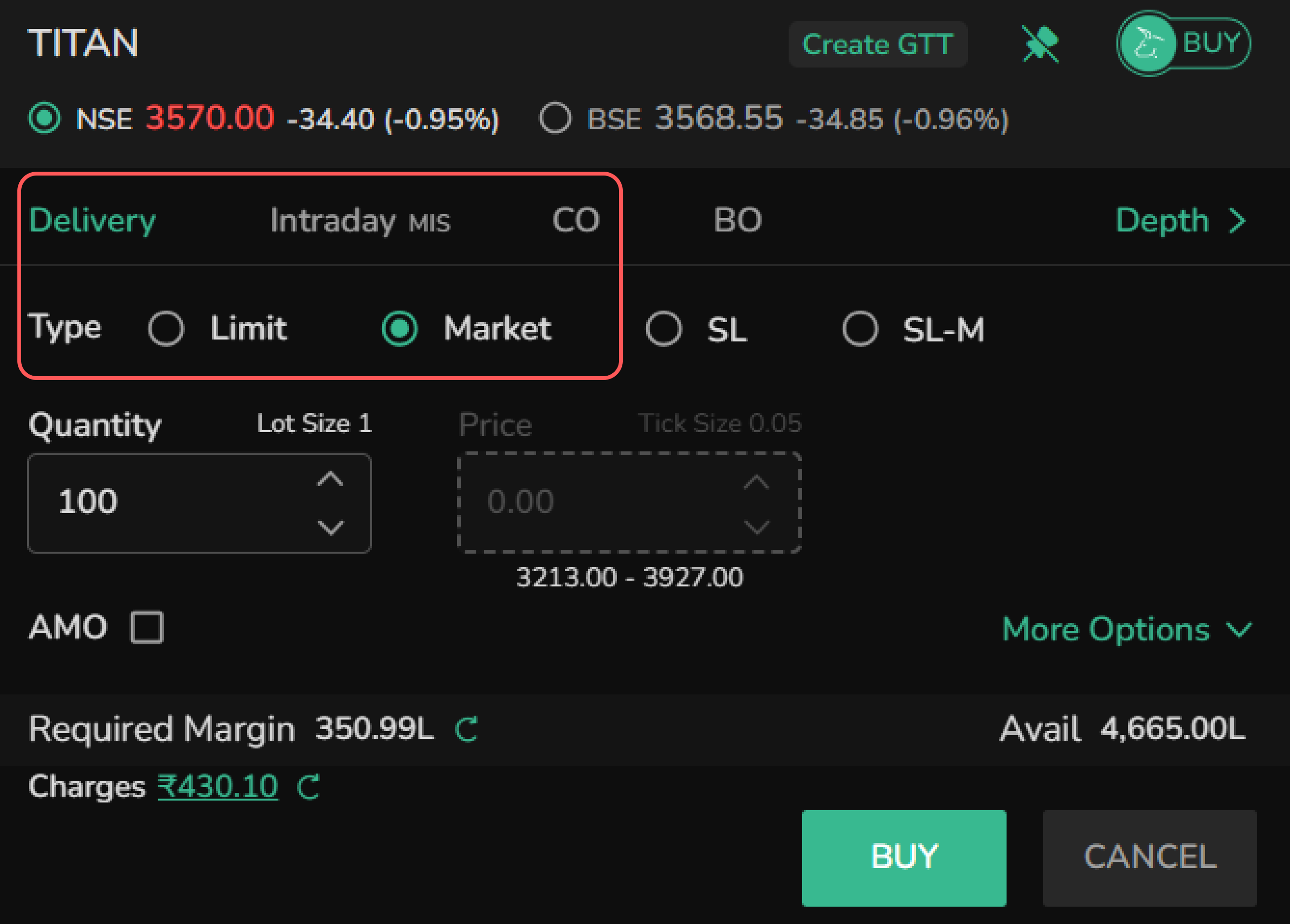 Delivery Market Order