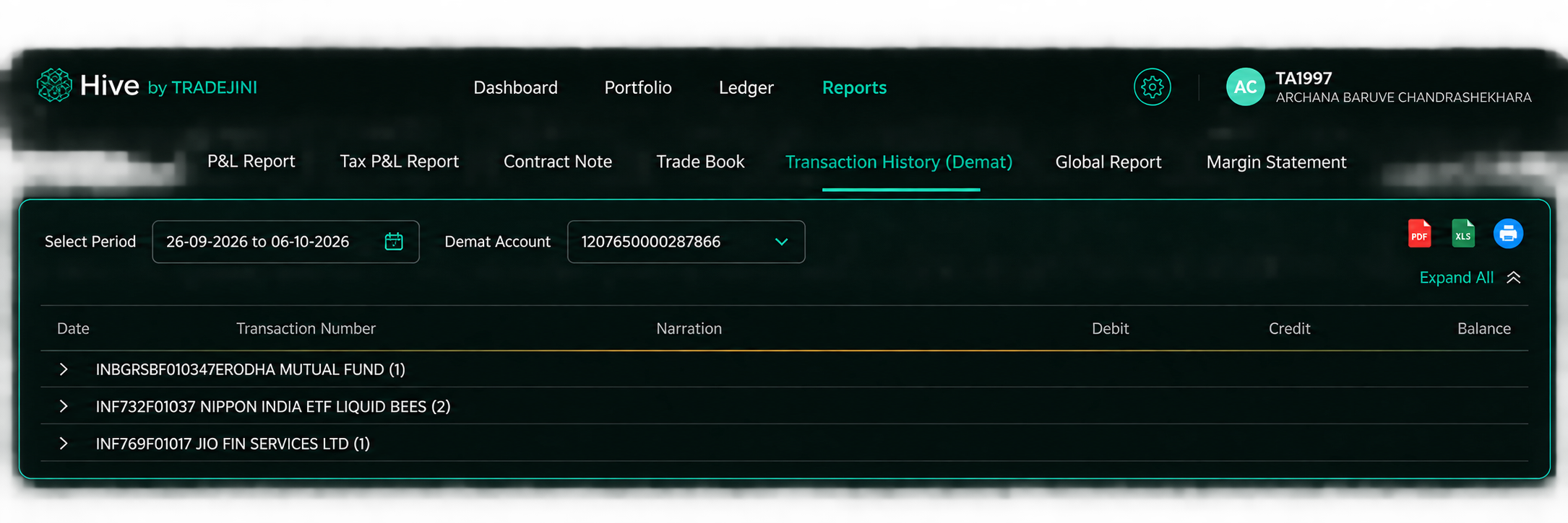 Transaction History