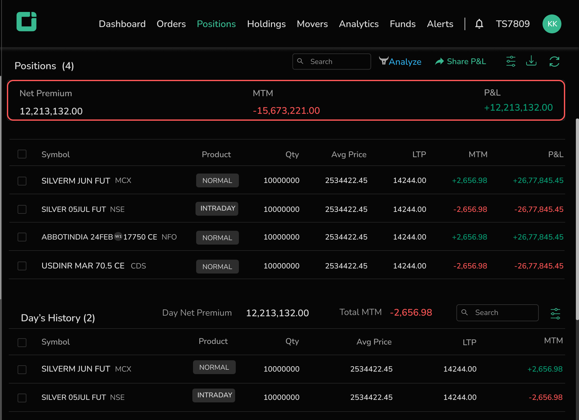 Positions List